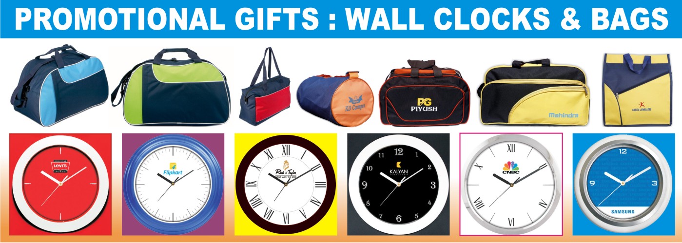 8. PROMOTIONAL GIFTS WALL CLOCKS & BAGS